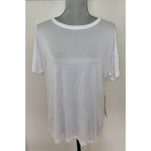 Wheat T-Shirt Top in White Medium Knit Pullover Tee Classic Summer Boho Cotton